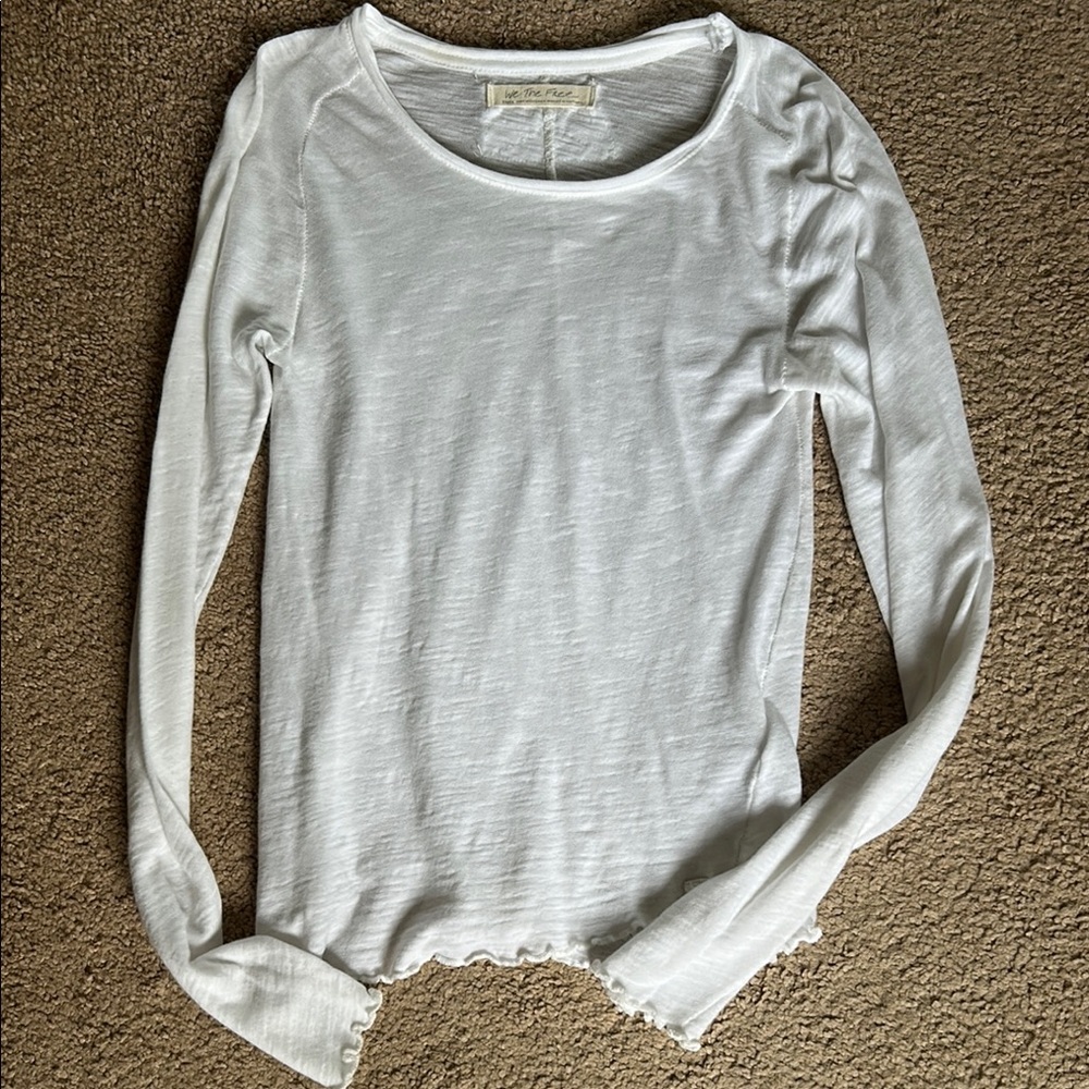 FP White Long Sleeve Top